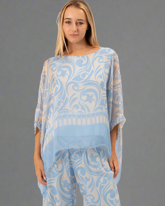 2780 Blue Silk Top