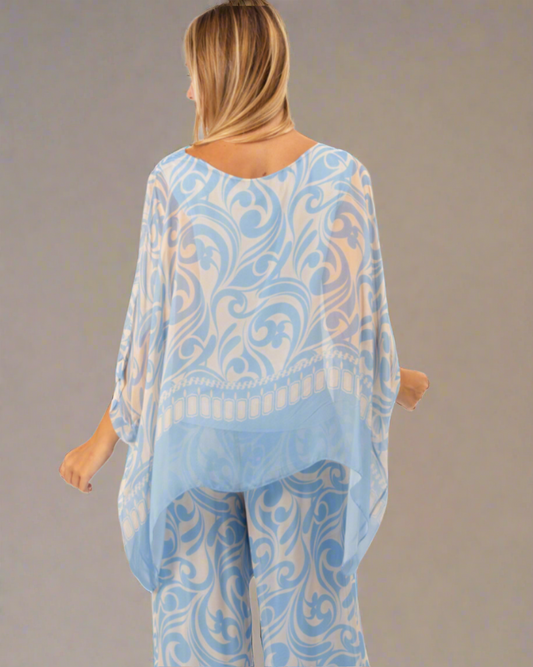 2780 Blue Silk Top