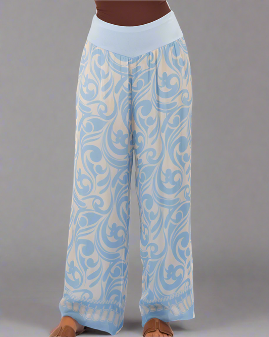 8030 Blue Silk Pants