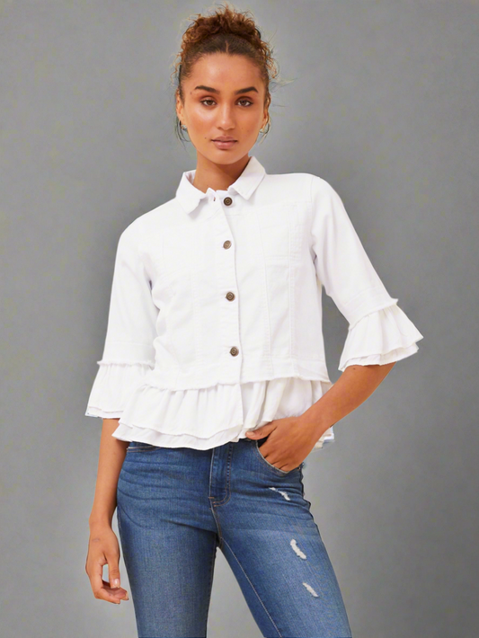 Frill Denim Jacket