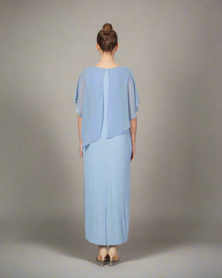 224267 Baby Blue Overlay Dress