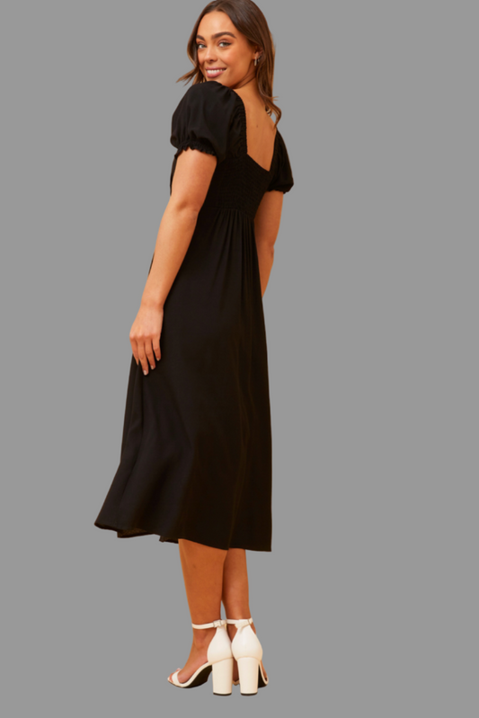Tie Front Dress Black