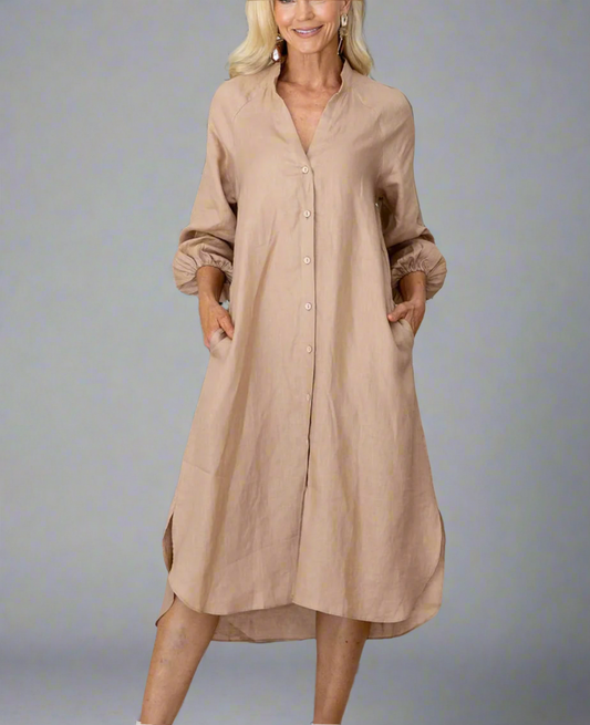 Nude Blush Linen Maxi