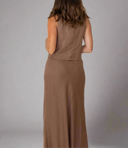 Mocha Linen Vest
